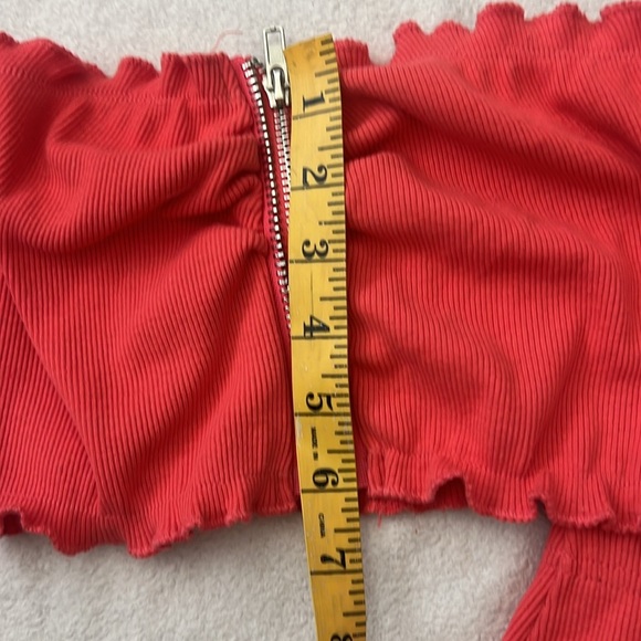 Peach Zippered stretchy Women's Skirt Set - Picture 7 of 7